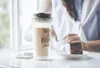 The latest Drinkware double-layer plastic frosted coffee cup, built-in tea filter inside, with a lid, support customization