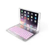 rétro-éclairage coloré ultra mince étui de protection en aluminium rabattable clavier Bluetooth pour iPad mini 2 3 4257k