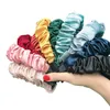 Moda Satin Silk Solid Color Scrunchies Elastyczne Zespoły Do Włosów Kobiety Dziewczyny Eleganckie Akcesoria Ponytail Uchwyt Na Włosy Liny
