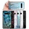 Marmor Härdad Glas Hårdväska Mjuk TPU Sidostadi Dubbel Hybrid Bicolor Telefon Skydd till iPhone 11 Pro XS Max XR X Samsung S10 Plus Hawei