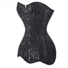 Acier Désossé Longline Corset Femmes Lingerie Sexy Brocade Jacquare Overbust Clubwear Plus La Taille Rembourré À Lacets Bustier Corset S-6XL