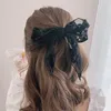 INS Girls lace Bowknot hair scrunchie children lace ribbon elastic Hair holder kids lace embroide Bows princess Ponytail headdress C6457