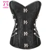 Corset désossé en acier brocart noir Sexy gothique vêtements Corsets et Bustiers Steampunk vêtements Korsett pour femmes grande taille 6XL