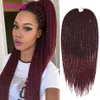 Гавана Twist Braid причуда Box плетенки Наращивание волос 10А Ombre причуда плетение волос # 1B / Burgundy вязания кос Kanekalon синтетических волос