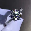 925 sterling silver 1ct 2ct 3ct Classic style Moissanite ring Diamond Wedding Party Anniversary jewelry WIth GRA certifica Y200321