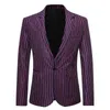 Herenpakken Blazers Mode Gestreepte Pak Blazer Heren 2021 Merk Mens Single Button Jacket Business Formele Jurk Man Terno Masculino1