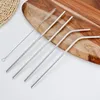 8.5/10.5inch Straight Bent Stainless Steel Straw Reusable Drinking Straws Eco Friendly Bar Party Drinking Tool Silver Metal Straws BC BH3701