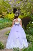 Nouveau mignon princesse fleur de lavande filles Robes manches Jewel cou dentelle robe de bal longues appliques filles Pageant enfants Brithsday GownsM29