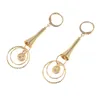 24K Gold Color Africa Round Earrings Trendy Tower Shape Earring Hoop Party Gifts