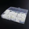 Box ile 500pcs Fransız Akrilik UV Salon Tasarımı Doğal / Beyaz / Şeffaf Yanlış Çiviler Sahte Tırnak İpuçları