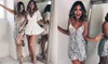 Deep V Neck Höst Silver Sequined Backless Sexy Dress Women Off Shoulder Mini Dress Christmas Party Club Strap Dresses Vestidos Summer