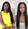 10A Grade African American Braided Lace Front Wig Long Black Box Braid Wig Heat Resistant Cheap Synthetic Braiding Hair Wigs262f