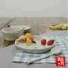 Coppia di stoviglie in porcellana Jingdezhen dipinta a mano simpatico orso ciotola da dessert cucchiaio piatto da frutta regalo Set di stoviglie