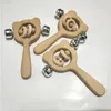 10pcs Beech Wooden Rattle Bell tooth chew toy Teething Montessori Toys Food Grade Wooden Baby Rattle Teether8040385