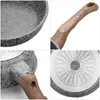 肥厚医療石の非スティックフライパン20-28 cm多目的パンケーキステーキパンガス誘導クッカーキッチンツールのためのフュームの使用