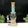 11 inç cam bong su borusu ananas teçhizatı 14mm kase ile benzersiz geri dönüştürücü başlık cam yağ teçhizatı bubbler