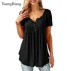 T-shirt a maniche corte con scollo a V estivo da donna Camiseta Feminina sexy allentata T-shirt da donna taglie forti stile lungo