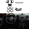 ABS Black Interior Kit Decoratie 2DOOR 10 stks Decoratie Cover voor Jeep Wrangler JK 2011-2017 Auto-accessoires