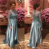 Elegant Over 50 Mother Of Bride Dresses Illusion Bodice Lace Long Sleeve Groom Mother Formal Evening Dresses Button Back Vintage Mom Gowns