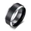 Silver Color Wedding Ring For Men 316L Stainless Steel Black Color Anillos Hombre Engagement Accessories