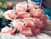 Fresh Rose Artificial Flowers Real Touch Rose Blommor, Heminredningar för Bröllopsfest eller Födelsedag GB124