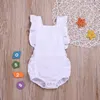 Bebek Kız Giysileri Katı Bebek Kız Tulum Pamuk Keten Yenidoğan Tulumlar Kolsuz Toddler Bodysuits Butik Bebek Giyim DW4196