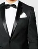 Black One Button Mens Suits Slim Fit Groomsmen Wedding Tuxedos For Men Designer Blazers Notched Lapel Formal Dress Suit (Jacket+Pants)