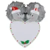 Hedgehog Polear Bear Par Harts Craft Wedding Souvenirs Gift Personliga julengagemang Ornament GRATIS DROP NAMN FÖR VÄRKE DECOR