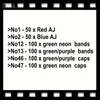 NO1-50XRED Перчатки NO2-50XBLUE Перчатки NO2-50XBLE NOON NO12-100XGREEN Neon Bands No13-100XGreen / Фиолетовые полосы Noaa-100XGreen / Фиолетовые колпачки NO47-100xGreen Neon