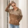 10 colori Sherpa donna leopardo patchwork pullover invernale manica lunga felpa con cerniera morbido maglione in pile cappotto capispalla con butterato7862894