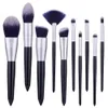 10pcs High quality Makeup Brushes set with a Leather bag Professional Make up Brush For Powder Foundation Blush Eyeshadow Complete Kit