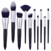 10pcs High quality Makeup Brushes set with a Leather bag Professional Make up Brush tools For Powder Foundation Blush Eyeshadow Complete Kit