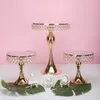 5pcs/set Gold Crystal cake holder stand cake pan cupcake sweet table candy bar table centerpieces wedding decorations