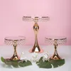 5PCSSet Gold Crystal Cake Holder Stand Cake Pan Cupcake Sweet Table Candy Bar Table Centerpieces Wedding Decorations7285017