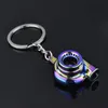 Metall Turbo Keychain Sleeve Lager Spinning Auto Part Modell Turbin Turbocharger Key Chain Ring YD0476