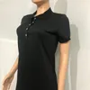 Kvinnor Designer Krokodil Polo Klänning Broderi Dekoration Kvinnor Casual Summer Dress Lapel Neck En linje P1HIGK8VQI