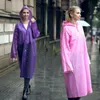 Unisex Mode EVA Frauen Regenmantel Verdickte Wasserdichte Regen Mantel Frauen Klar Transparent Camping Wasserdichte Regenbekleidung Anzug New247l