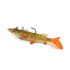 New Yellow white spot Realistic fish Alice mouth Shad Soft baitfish 9.5cm 14g Rubber Freshwater injured T-Tail fishing lure