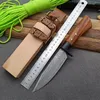 Coltello da caccia a lama fissa per esterni di alta qualità Modello lama in acciaio Manico in legno Coltelli dritti con fodero in legno