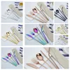 7pcs 1set Stainless Steel Cutlery Set Knife Fork Spoon Straw With Cloth Pack Kitchen Dinnerware Tableware Kit T2I5413