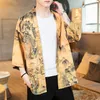 Japanska kimono män cardigan shirt blouse yukata män haori obi kläder kläder man kimono cardigan 2019