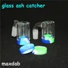 Hookahs Glass Ash Catcher med 5 ml silikonvaxburk för bongs vattenrör dab riggar 14mm-14mm fogkvarts bangers små bubblor