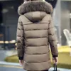 2017 Zima Nowa Odzież Kurtki Biznes Moda Długi Gruby Płaszcz Zimowy Mężczyźni Solid Parka Fashion Płaszcz Outco