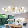 Modern LED Chandelier Lighting Iron Chandeliers Lamp Ceiling Mounted Gold Black For Indoor Lighting 3/6/9 Lights