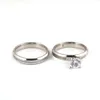 Anello di fidanzamento 2 pezzi Nuovo design Semplice zirconi Bellissimo anello per gioielli da sposa da donna