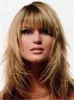 Layered Style Long Straight 100% Human Hair Attractive Blonde Wig