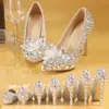 Handmade Sparkly Pointed Toe Diamond Sequined Wedding Dress Shoes Pumps Stiletto Heel Party Pageant Bridal Shoes Evening Prom Guest Women