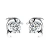 Zirkon Saplama Küpe Yunus Kucaklama Desen S925 Gümüş Kaplama Aksesuarları Küpe Şanslı Sevimli Tasarım Klasik sevgililer Günü Hediye POTALA943