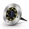 Uppgraderat solvärljus Rostfritt stål 8LEDS 440LM IP65 Vattentät underjordiskt Solar Begravd ljus för uteservering