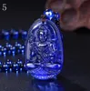 Natural azul colar de cristal camisola das senhoras vida cadeia Buda pingente 12 zodíaco oito ornamentos de deus guardião